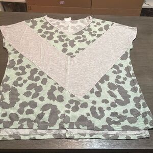 Cow print short sleeve top